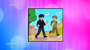 Young crossdresser explores virgin ass with big toy outdoors