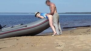 lady tourist meets boatman for an unexpected steamy encounter on the open water.