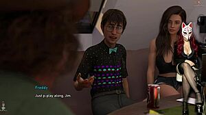 Anime College Party in Costumes Outdoors