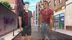 in this hentai gameplay, the girl with big nipples squirts from vibrator and big black cock fucking