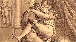 vintage erotic illustration from retro cartoon anime hentai