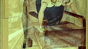 Vintage erotic drawing from antique anime hentai collection.