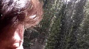 Petite Latina intensely sucks a huge cock and swallows every drop of cum by the riverfront