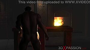 Shaved pussy slut gets hard cock in her ass hole