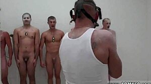 Naked in army hazing, showering turns into gay fucking 😈
