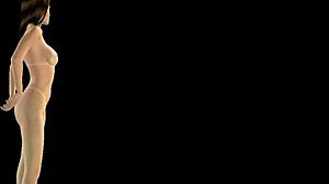 Beautiful Girl Poses in Many Positions in 3D Cartoon!