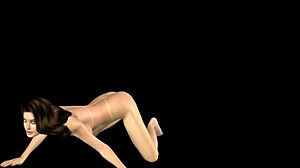 Animated 3D Cartoon Girl Strikes Sexy Poses In Various Positions