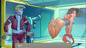 lets play space rescue, fucking curvy mature cartoon babe with big tits in holo-pictures