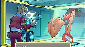 lets play space rescue, fucking curvy mature cartoon babe with big tits in holo-pictures