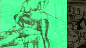 vintage erotic illustration from retro cartoon anime hentai