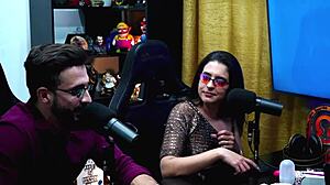 Unbelievable! She Sucked Her Husband's Cock on a Live Podcast!