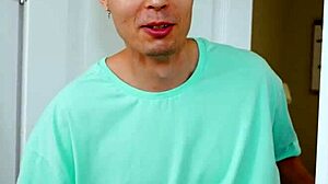 OMG! Secret footjob in stockings for step-bro to hide the wild action