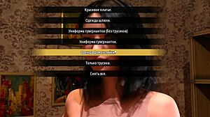 in fashion business episode three, redhead does striptease with clothes ripped