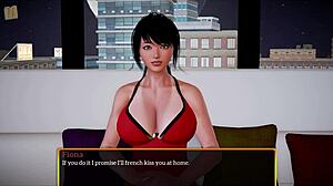 Intense teen redhead with small tits