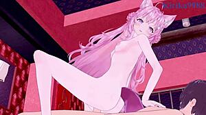 Hakui koyori and hoshimachi suisei have intense creampie sex 😍