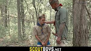 little twink’s ass stretched bareback by scoutmaster in woods!