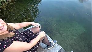 spontaneous outdoor quickie at the lake got recognized