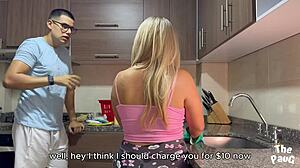 my stepdaughter meets the guy in the store while her stepmother takes a shower