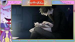 slow damage anime twink feels deep emotions with muscular gay lover