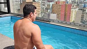 Summer day turns steamy with yuri sex by the pool