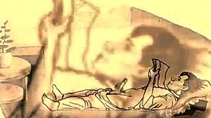 Vintage erotic animation featuring retro cartoon sex scenes