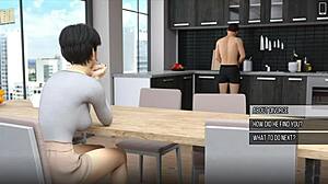 Brunette Faces Big Problems At University With Huge Tits