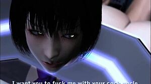 I watch the big boob maid get bent over in doggystyle by the boss in this hentai 3D.