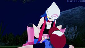 Dawn Hikari and Gloria Yuuri Intense Pokemon Sex