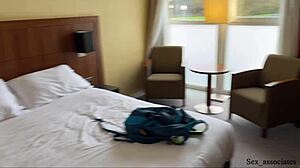 Hot stepmom and son in hotel bed? Voyeur fun.