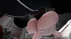 Black man fucks demonic white woman in SUV