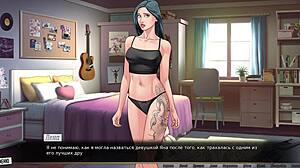 in this hentai gameplay, the girl with big nipples squirts from vibrator and big black cock fucking