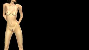 Beautiful Girl Poses in Many Positions in 3D Cartoon!