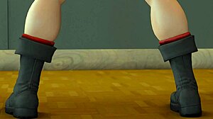 Futa Cammy vs Dickgirl Juri in a hot animated porn video