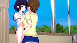 Kasumi nomura, olivia, and chisato higuchi engage in intense futanari lesbian sex with creampie.