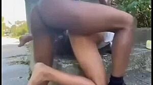 gave it to the huge black cock guy in abandoned lot, almost caught