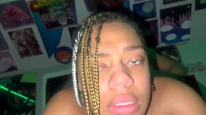 creamy pink pussy grips this bbc in quickie doggystyle