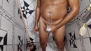 Gugu Da Sunga Dancing In Bathroom With Hard Cock, Gay Solo Fun