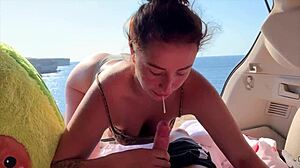 Sexy Milf Feels Passion Sucking Stepson Cock In Public Cowgirl Pov With Cum In Mouth