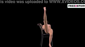 Animated 3D Cartoon Girl Strikes Sexy Poses In Various Positions