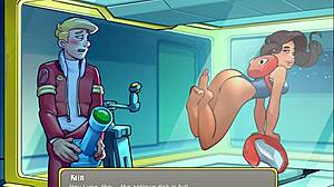 lets play space rescue, fucking curvy mature cartoon babe with big tits in holo-pictures