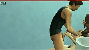 Pissing on stepmother's mouth in indian hentai cartoon