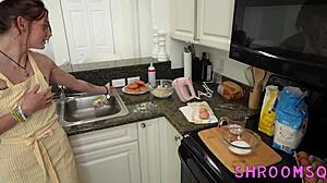 teen stepsis begs stepbro for cum icing