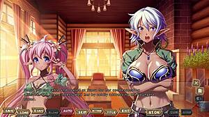 Self-assured dark-skinned elf sisters masturbate and get filled with cum