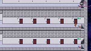 nighttime masturbation in front of intercom camera, recorded before fleeing to first floor