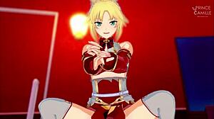 in fate apocrypha, mordred pedragon masturbates you and allows you to cum inside
