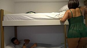 Milf Stepmom Rests in Lingerie with Stepson