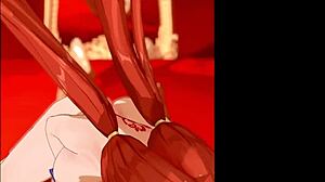 Niilou bent over in doggystyle motion