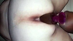 bbw milf fucks huge dildo in her ass