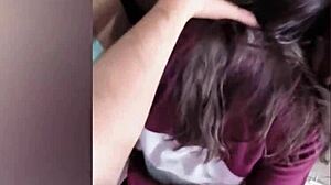 schoolgirl fucks neighbor secretly, gets cum filled from behind