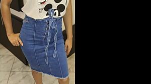 Young woman in miniskirt has rough sex and gets bent over
